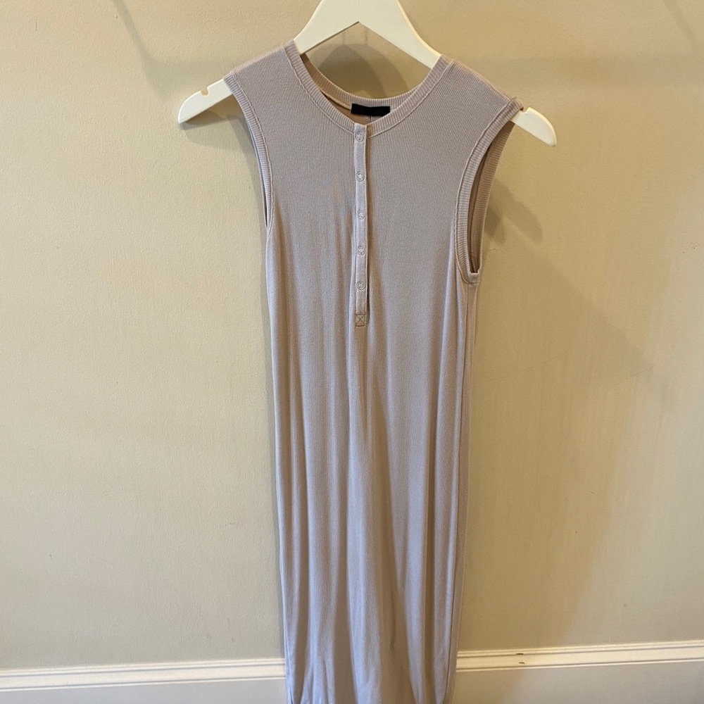 Grey Buttoned Midi Dress